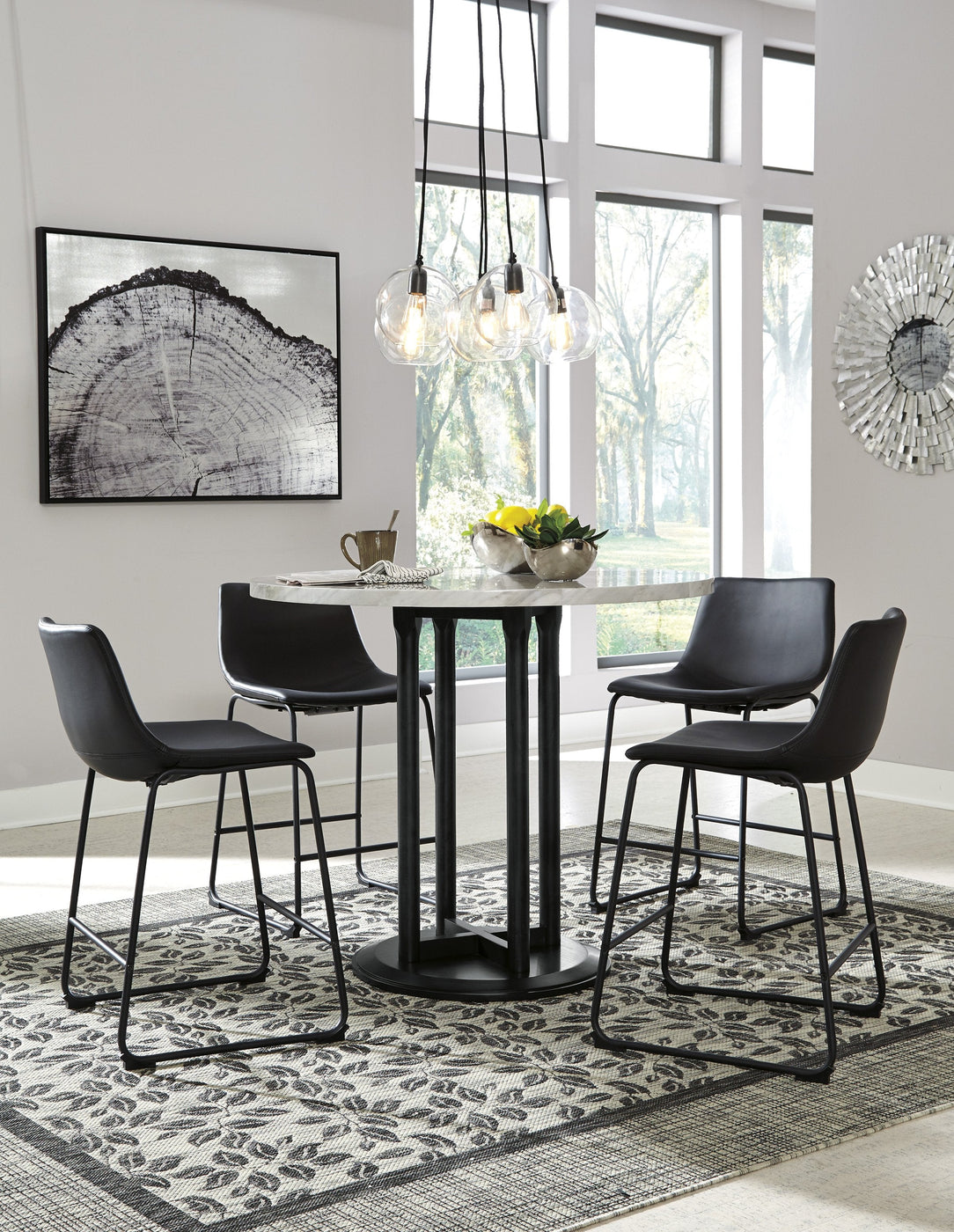 Centiar Black-White Counter Height Set - Gate Furniture — Lara Furniture
