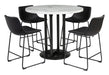 Centiar Black/Black 5 - Piece Round Counter Height Set - Gate FurnitureCounter Height Set