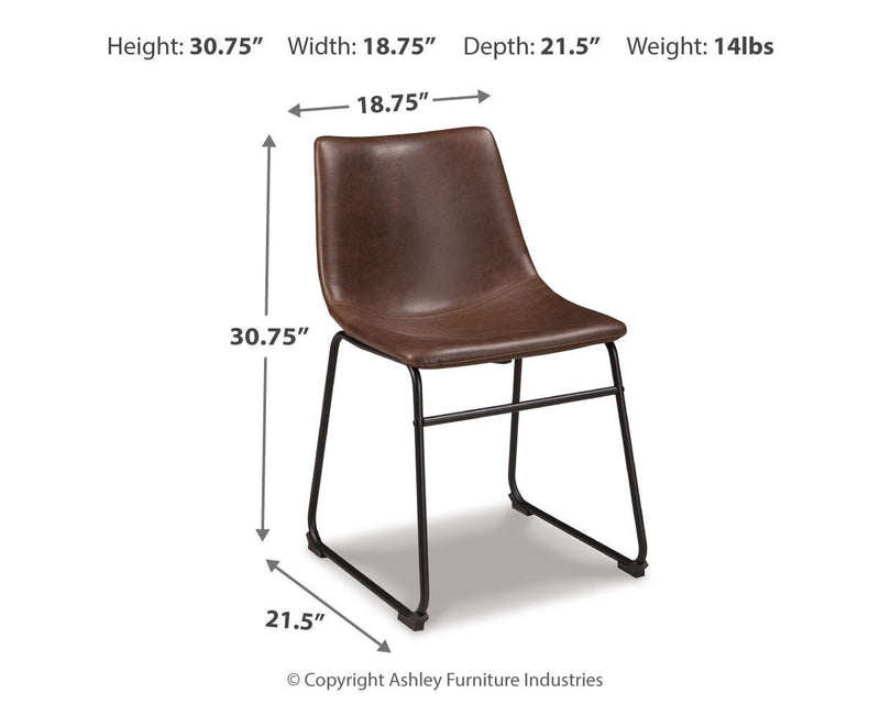 Centiar Brown/Black Dining Chair (Set of 2) - D372-01X2