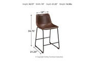 Centiar Brown Counter Height Bar Stool (Set of 2) - Lara FurnitureBarstool
