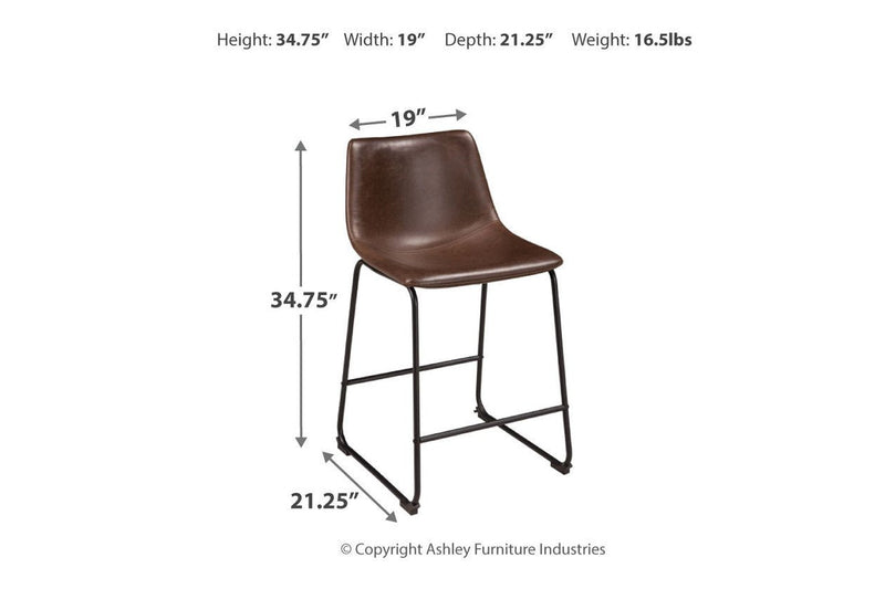 Centiar Brown Counter Height Bar Stool (Set of 2) - Lara FurnitureBarstool