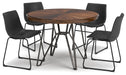 Centiar Brown/Black 5 - Piece Round Dining Set - Gate FurnitureDining Room Set