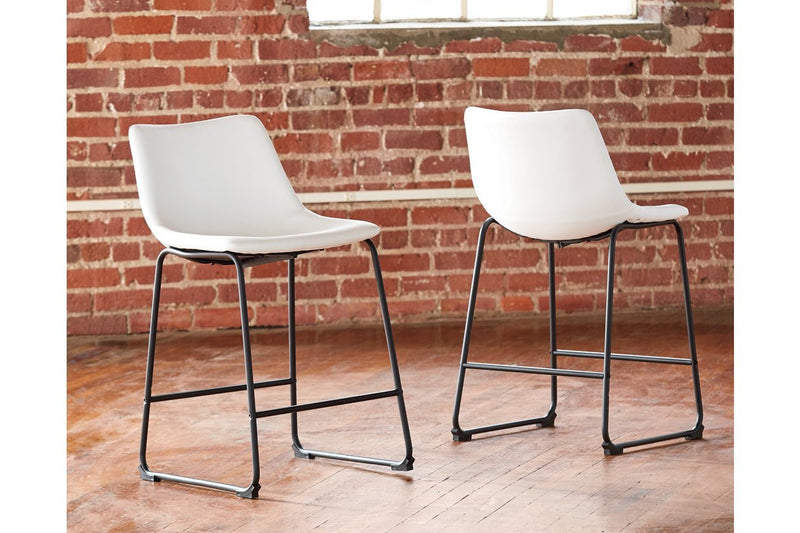 Centiar White Counter Height Bar Stool (Set of 2) - Lara FurnitureBarstool