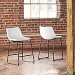 Centiar White Counter Height Bar Stool (Set of 2) - Lara FurnitureBarstool