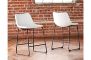 Centiar White Counter Height Bar Stool (Set of 2) - Lara FurnitureBarstool