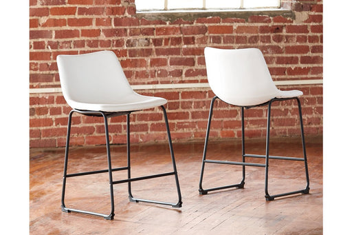 Centiar White Counter Height Bar Stool (Set of 2) - Gate FurnitureBarstool