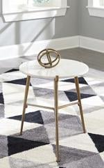 Chadton White/Gold Finish Accent Table - Gate FurnitureTable