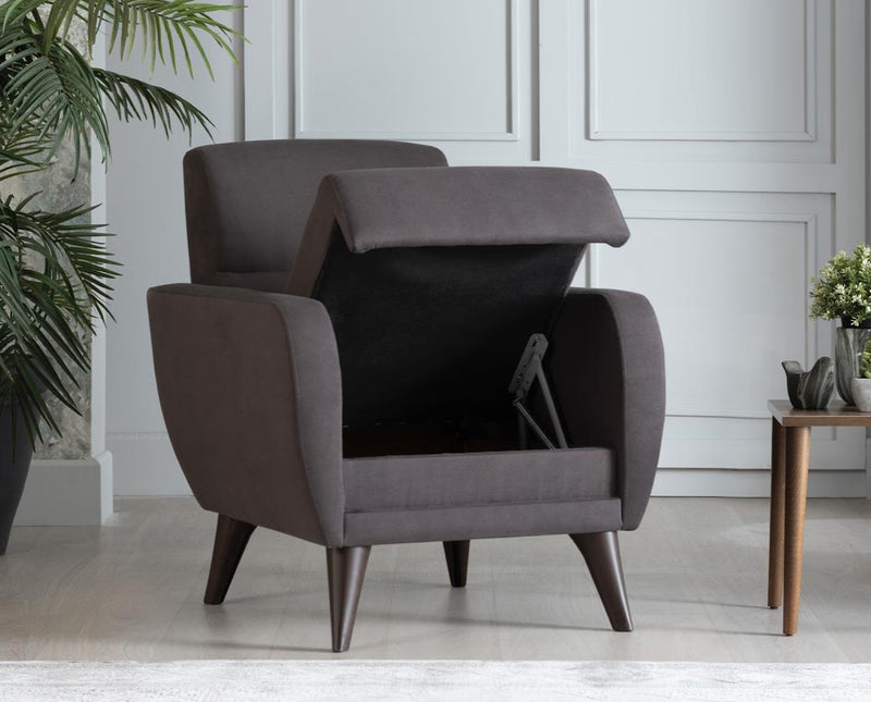 Chair In A Box - Flexy W/Storage (Zigana Charcoal) - Lara FurnitureLiving Room Chair
