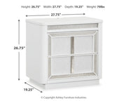 Chalanna California King Upholstered Storage Bed with Mirrored Dresser and 2 Nightstands in White from Ashley - Lara Furniture