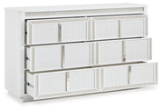 Chalanna King Upholstered Storage Bed with Dresser in White from Ashley - Lara Furniture