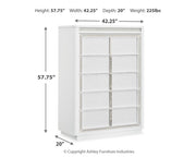 Chalanna Queen Upholstered Storage Bed with Mirrored Dresser, Chest and Nightstand in White from Ashley - Lara Furniture