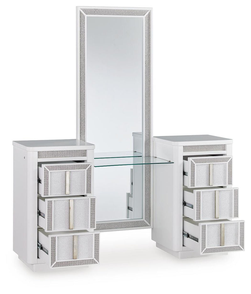Chalanna Vanity, Mirror and Stool - B822B6