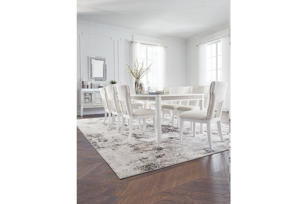 Chalanna White Dining Table and 8 Chairs - Gate FurnitureDining Room Set