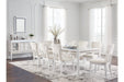 Chalanna White Dining Table and 8 Chairs - Gate FurnitureDining Room Set