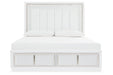 Chalanna White Queen Upholstered Storage Bed - Gate FurnitureQueen Bed
