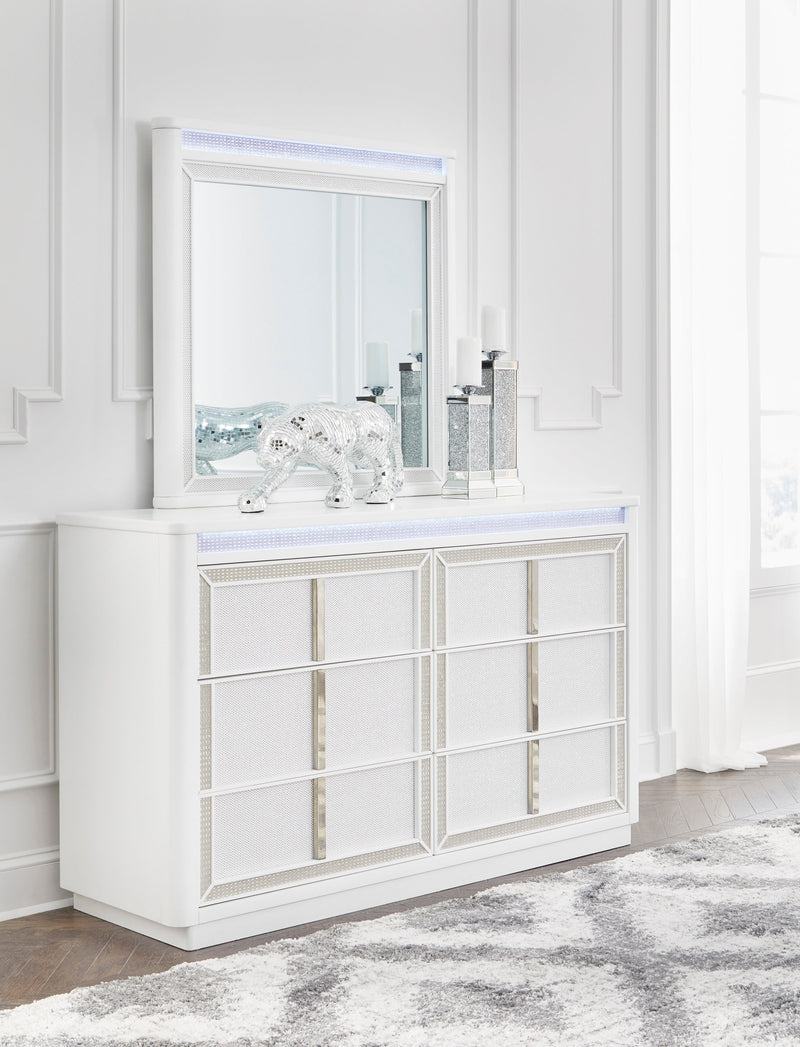 Chalanna White Upholstered Panel Storage Bedroom Set from Ashley - Lara Furniture