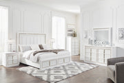 Chalanna White Upholstered Panel Storage Bedroom Set from Ashley - Lara Furniture