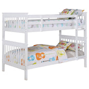 Chapman Wood Twin Over Twin Bunk Bed with Mattress White - 460244N-SM