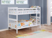 Chapman Wood Twin Over Twin Bunk Bed with Mattress White - 460244N-SM