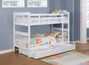 Chapman Wood Twin Over Twin Bunk Bed with Mattress White - 460244N-SM