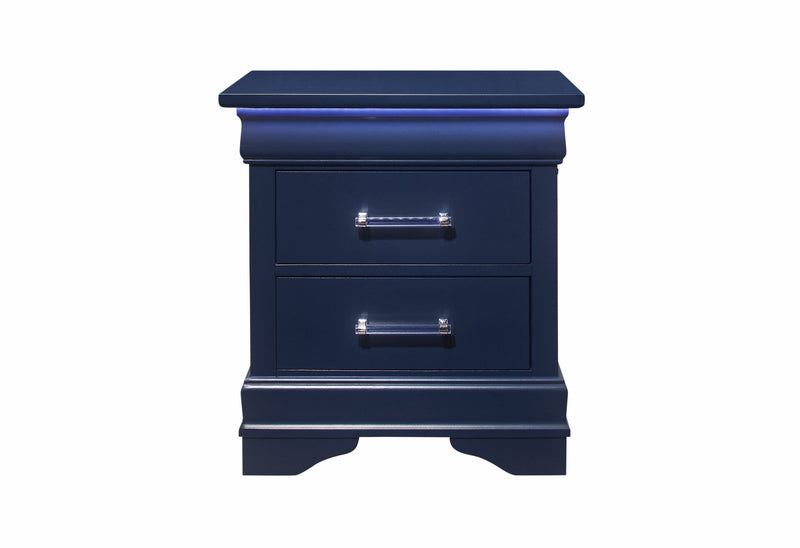 Charlie Blue Twin Bed, Dresser, Mirror, & Nightstand - CHARLIE-BLUE-TB+DR+MR+NS