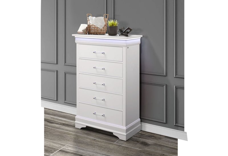 Charlie White Chest With Led - Lara FurnitureChest