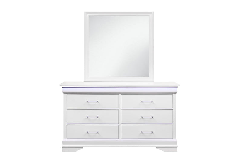 Charlie White Dresser With Led - Lara FurnitureDresser