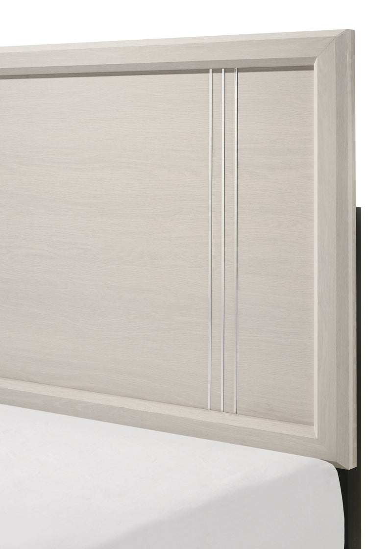 Charlie White King Panel Bed - Lara FurnitureKing Bed