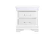 Charlie White Nightstand With Led - Lara FurnitureNightstand