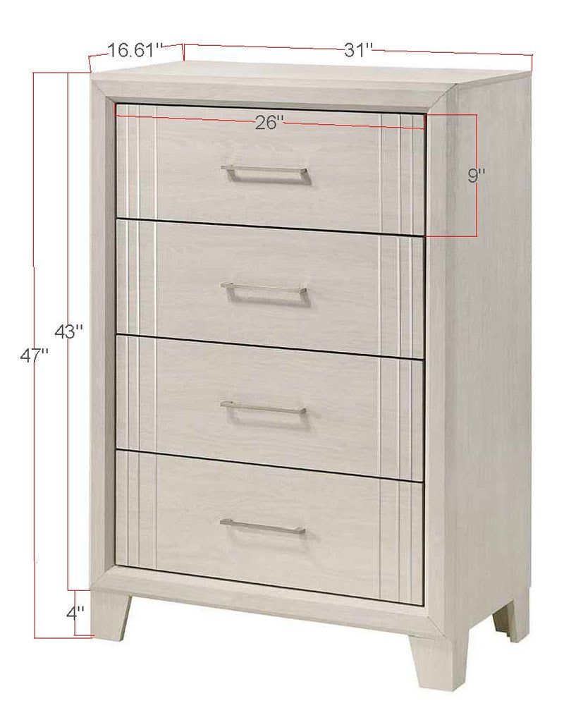 Charlie White Panel Bedroom Set - Lara FurnitureBedroom Set