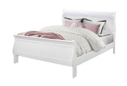 Charlie White Queen Bed With Led - Lara FurnitureQueen Bed