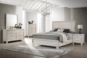 Charlie White Queen Panel Bed - Lara FurnitureQueen Bed