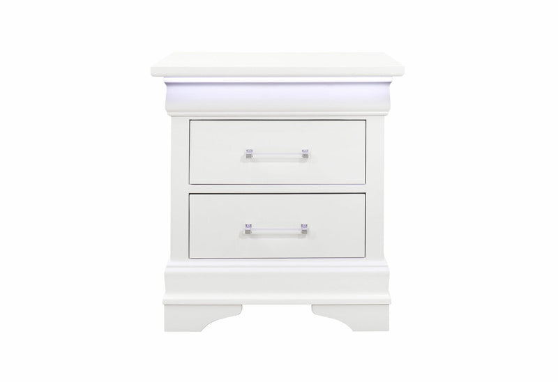 Charlie White Twin Bed, Dresser, Mirror And Nightstand - CHARLIE-WHITE-TB DR MR NS
