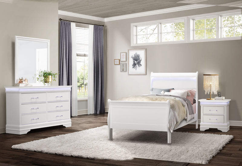 Charlie White Twin Bed - Lara FurnitureTwin Bed