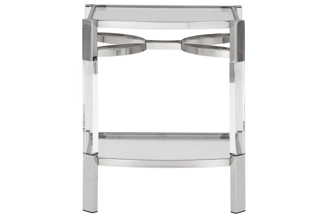 Chaseton Clear/Silver Finish Accent Table - Gate FurnitureTable