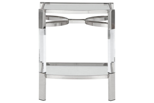 Chaseton Clear/Silver Finish Accent Table - Gate FurnitureTable