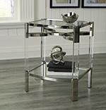 Chaseton Clear/Silver Finish Accent Table - Gate FurnitureTable