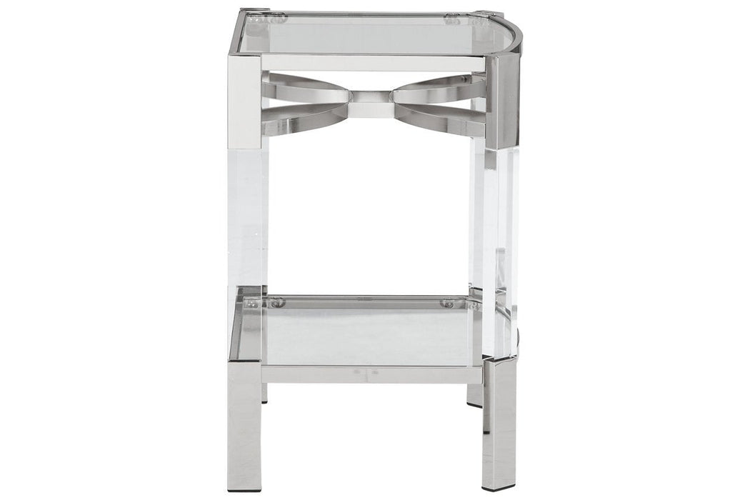 Chaseton Clear/Silver Finish Accent Table - Gate FurnitureTable