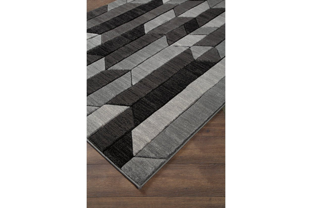 Chayse Black/Gray 6'6" x 9'6" Rug - Gate FurnitureRugs