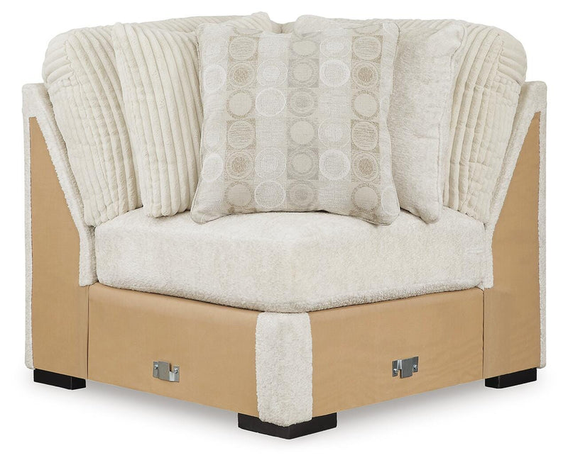 Chessington Ivory 4-Piece Sectional and Oversized Accent Ottoman - 61904U1