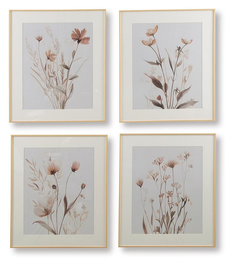 Chettings Beige/Gray/Blush Wall Art (Set of 4) - A8000469