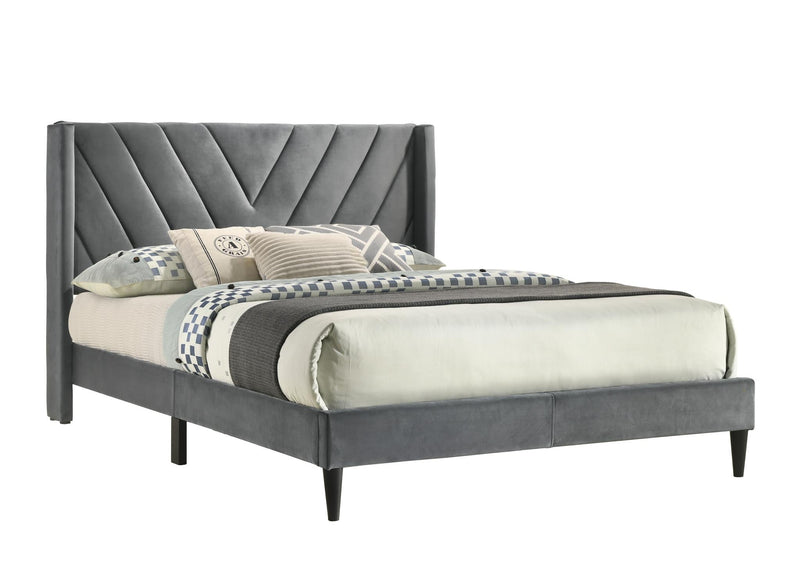 Chevron - Bed, Upholstered, , Gray Full Box: 1 of 1 Each - B190-F-Bed