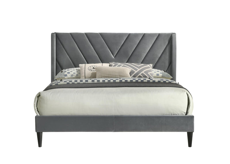 Chevron - Bed, Upholstered, , Gray Full Box: 1 of 1 Each - B190-F-Bed
