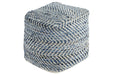 Chevron Blue Pouf - A1000445 - Gate Furniture