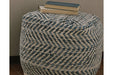 Chevron Blue Pouf - A1000445 - Gate Furniture