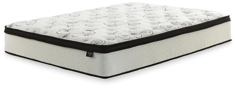 Chime 12 Inch Hybrid 12 Inch Hybrid Mattress with Foundation in White - PKG008808