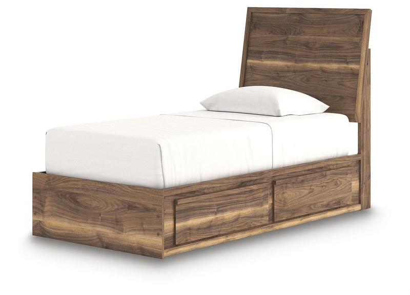 Chirason Twin Panel Bed with Storage, Dresser and Mirror - PCB3367B30