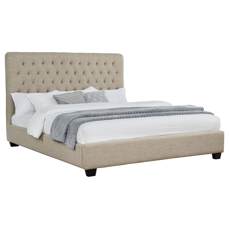 Chloe Upholstered California King Panel Bed Oatmeal - 300007KW