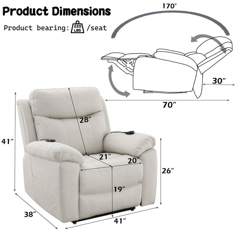 Chriki Power Recliner w/Lift & Heating & Massage - LV04271