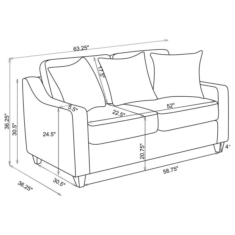 Christine 2-piece Upholstered Sloped Arm Sofa Set Beige - 552061-S2